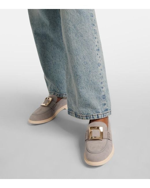 Roger Vivier White Viv' Rangers Leather Loafers