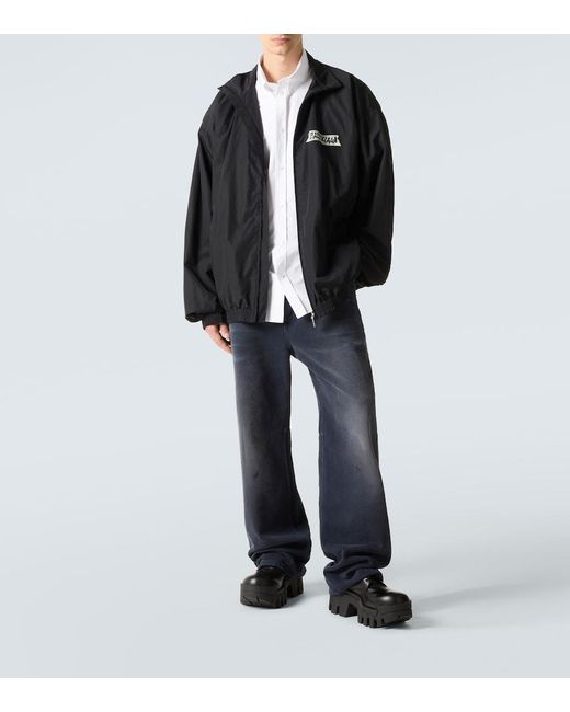 Balenciaga White Masking Tape Cotton Poplin Shirt for men