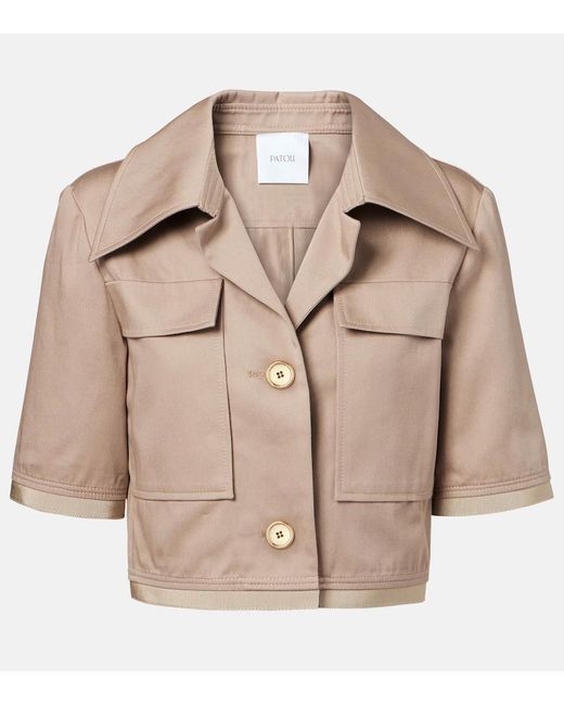 Patou Natural Cropped Cotton Gabardine Jacket