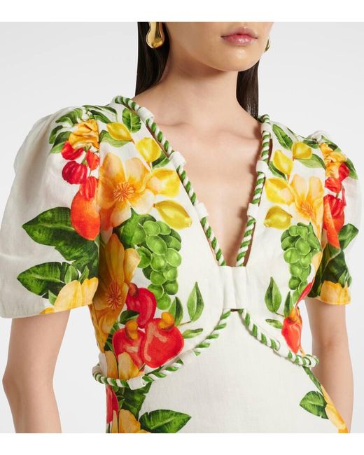 Farm Rio Metallic Maxikleid Aus Leinen