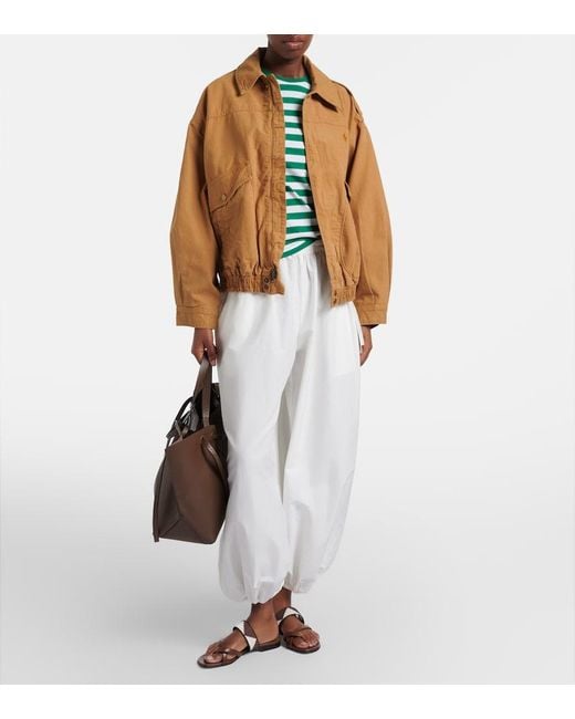Polo Ralph Lauren White Cotton And Silk Balloon Pants