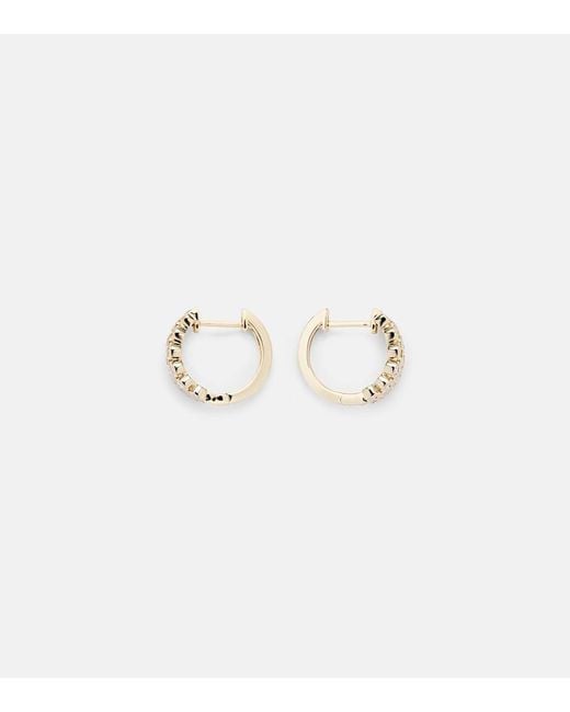 Anita Ko White 3 Row 18Kt Hoop Earrings With Diamonds