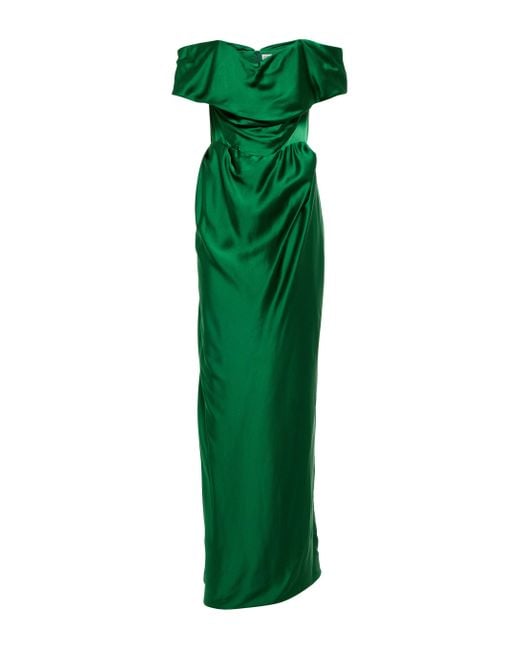 Vivienne Westwood Off-shoulder Satin Gown in Green | Lyst UK