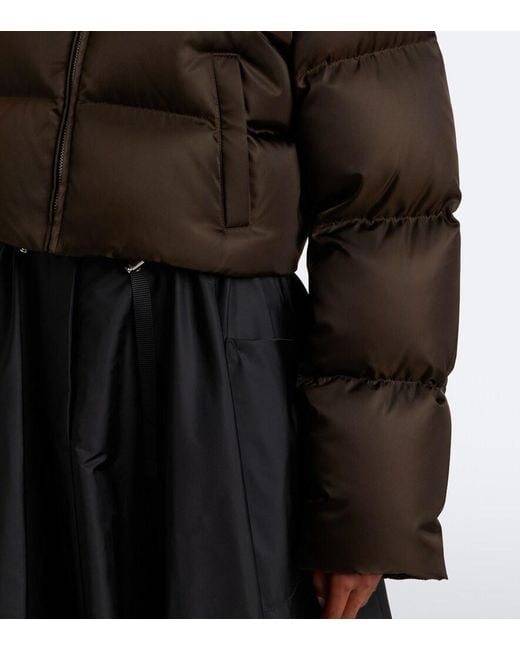 Prada Black Cropped Re-Nylon Down Jacket