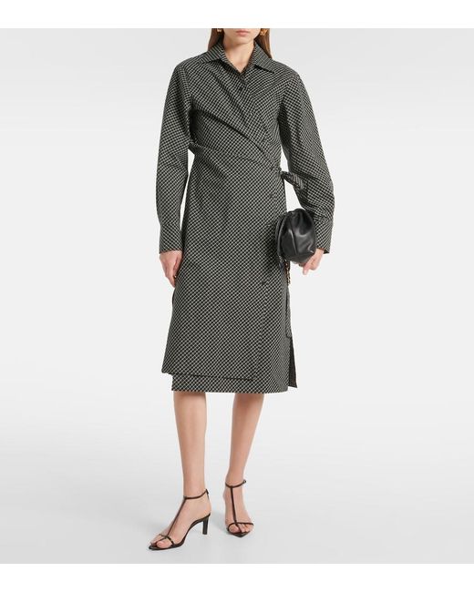Proenza Schouler Gray Label Lane Checked Cotton Wrap Dress