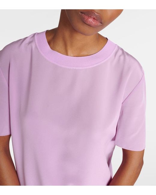 Joseph Pink T-Shirt Soie Rubin aus Seiden-Crepe