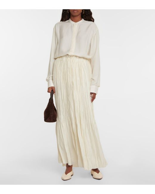 Khaite Cersi Pleated Maxi Skirt in 