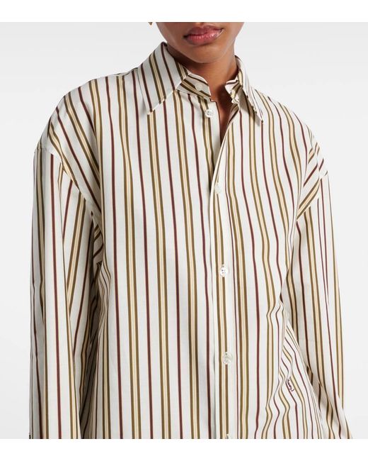 Saint Laurent Natural Hemd Cassandre Aus Baumwollpopeline