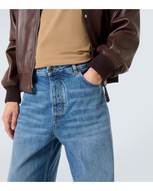Loewe Blue Mid-Rise Straight Jeans for men