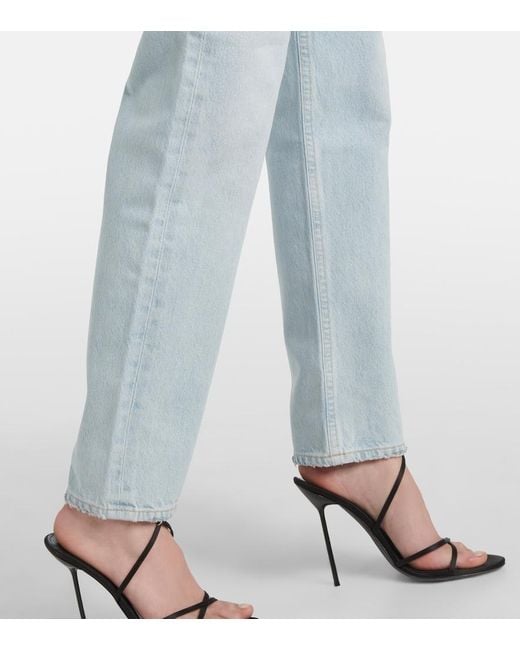 Agolde Blue 90's Mid-Rise Straight Jeans