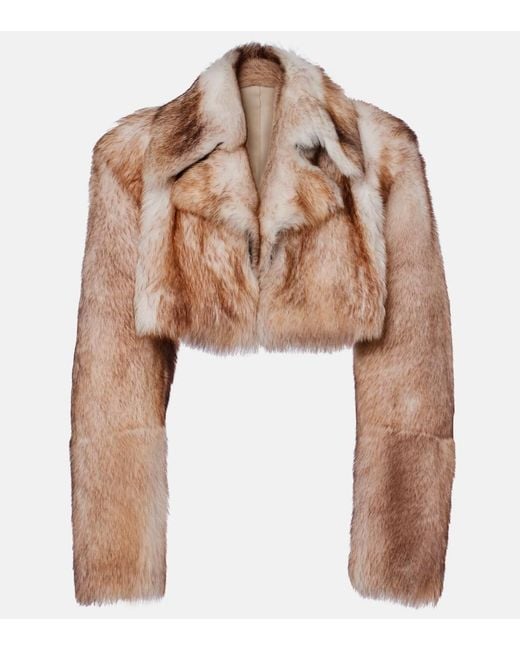 Khaite Brown Stallone Cropped Shearling Jacket