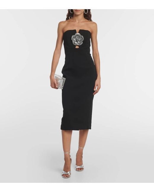 Rebecca Vallance Yvonne Rhinestone Flower Midi-dress in
