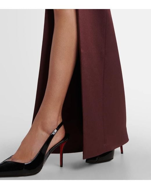 Alex Perry Purple Crepe Satin Bustier Gown