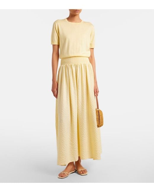 Montce Yellow Millie Gingham Cotton Maxi Skirt
