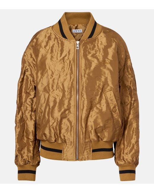 Loewe Brown Taffeta Bomber Jacket