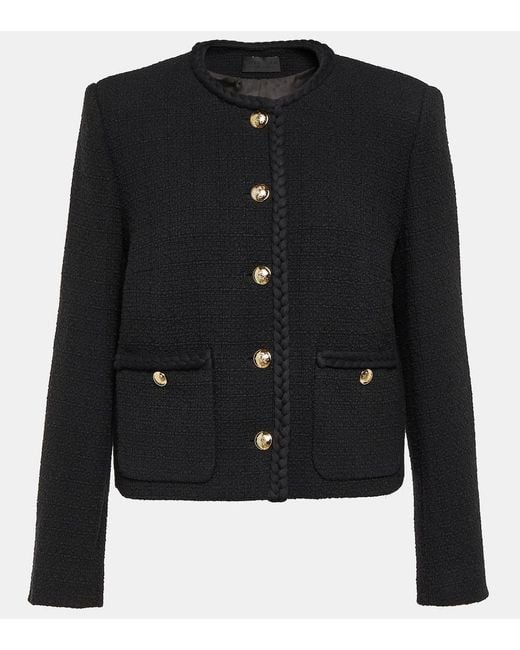 Nili Lotan Black Iman Cropped Cotton-blend Jacket