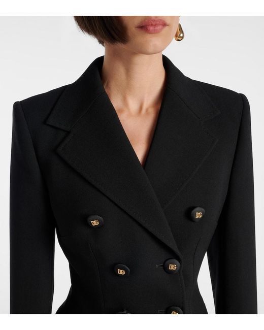 Dolce & Gabbana Black Blazer Dg Aus Schurwolle