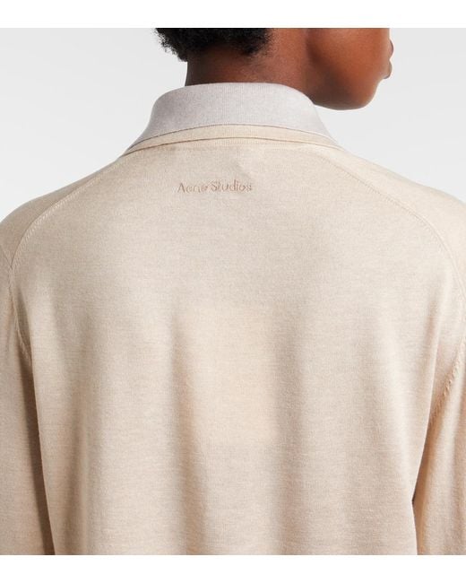 Pullover Polo di Acne in Natural