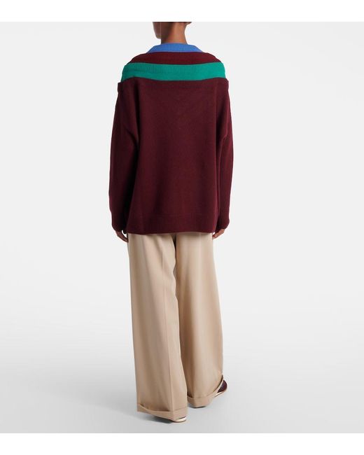 Loewe Red Trompe L'Oil Wool Sweater