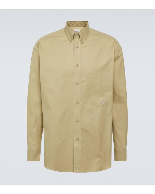 Burberry Natural Ekd Cotton Oxford Shirt for men