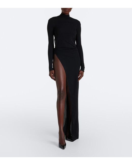 Gucci Black Open-Back Crepe Jersey Maxi Dress
