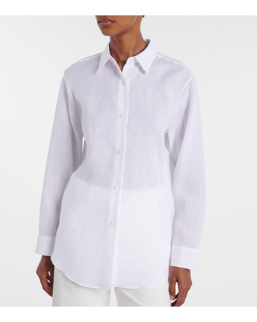 Gabriela Hearst White Reyes Linen Shirt