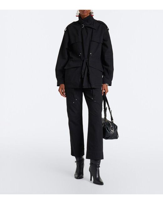 Isabel Marant Black Adelys Cotton-Blend Gabardine Jacket
