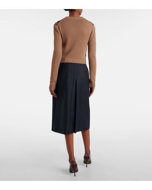 Prada Brown Argyle Cashmere Sweater