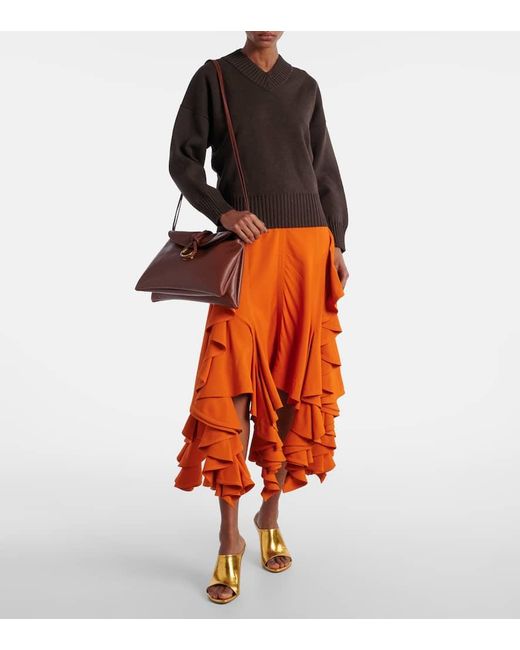 Borsa A Tracolla Liberta Medium di Bottega Veneta in Brown