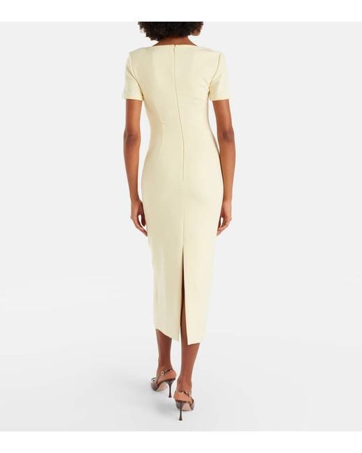 Roland Mouret Metallic Draped Crepe Cocktail Dress