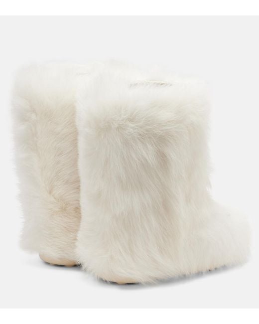 Versace White Shearling Boots