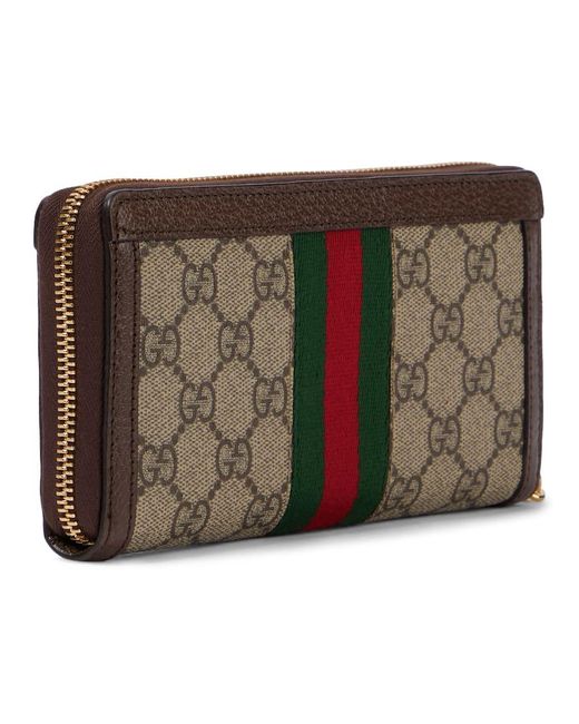 Gucci Brown Diy Ophidia GG Zip Around Wallet