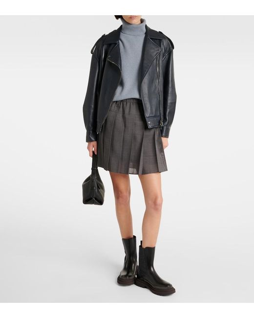 Brunello Cucinelli Gray Pleated Tennis Skirt