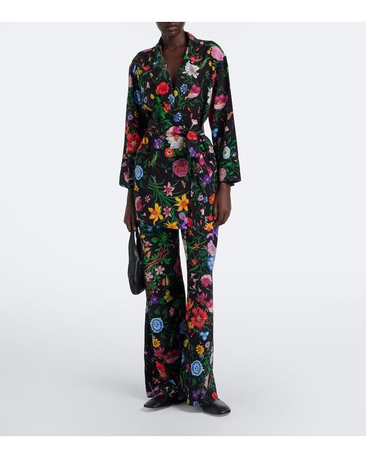 Gucci Multicolor Flora Silk Twill Palazzo Pants