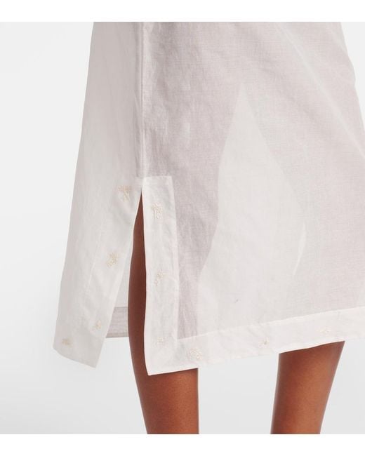Rohe White Floral Semi-Sheer Organza Pencil Skirt