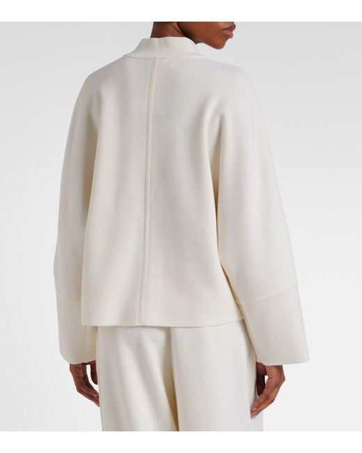 Max Mara White Wool Zip-Up Cardigan