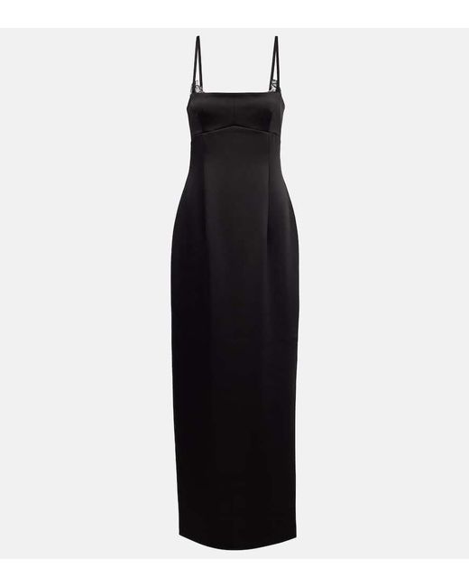 Robe Longue Poppy Column En Satin Sir en coloris Black