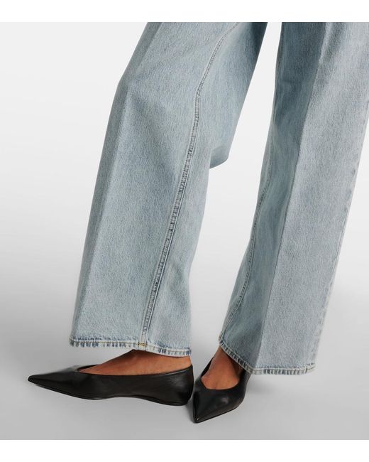 Totême Blue High-Rise Wide-Leg Jeans