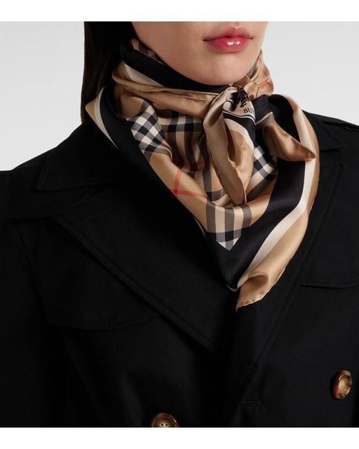 Burberry Metallic Check Silk Scarf