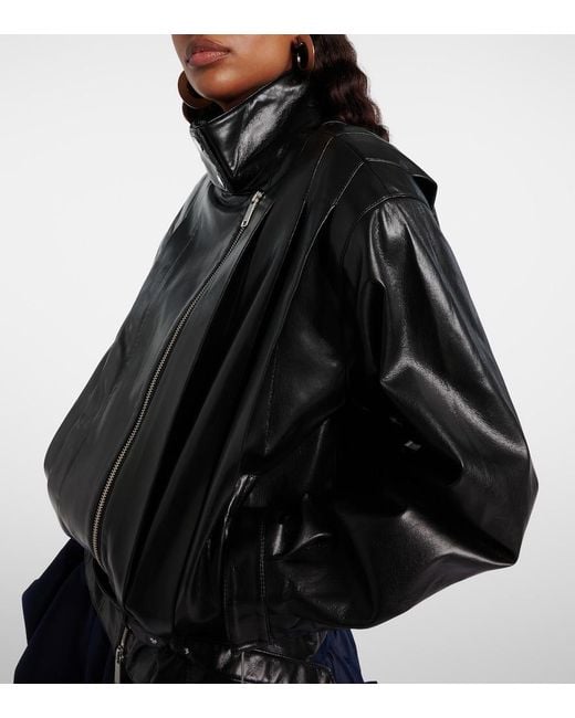 Chaqueta Biker Con Cinturon Self-Portrait de color Black