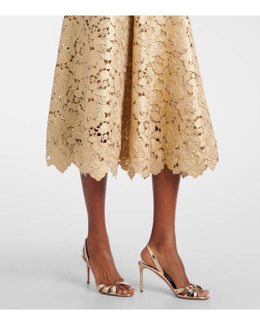 Oscar de la Renta Yellow Guipure Lace Cocktail Dress