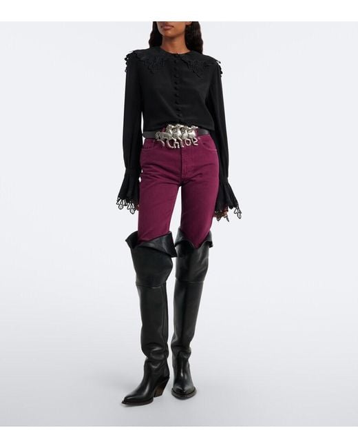 Chloé Purple Mid-Rise Slim Jeans