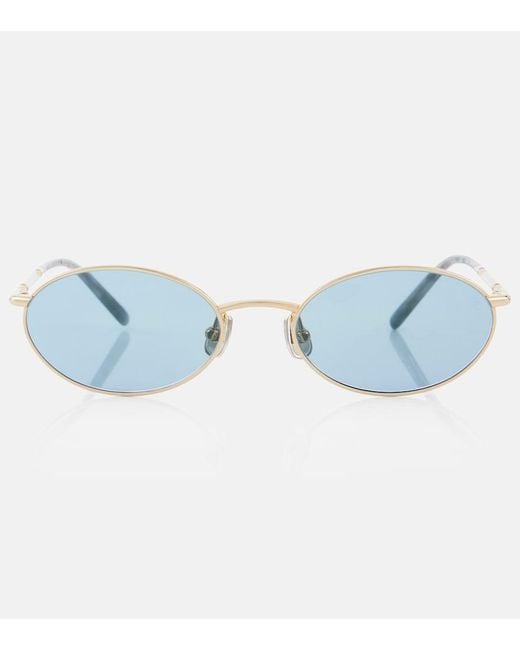 Brunello Cucinelli Blue Timeless Reflections Round Sunglasses