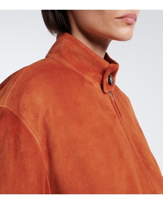 Tod's Red Suede Bomber Jacket