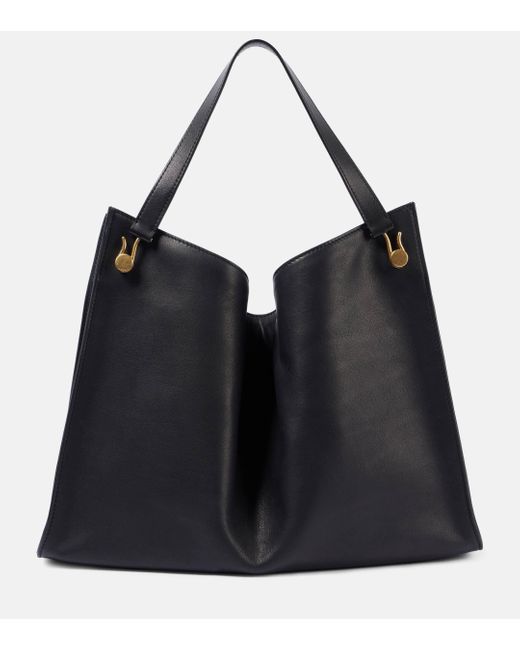 The Row Black Alexia Leather Tote Bag