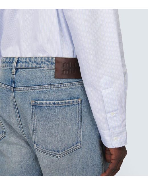 Jeans anchos de tiro bajo Miu Miu de hombre de color Blue