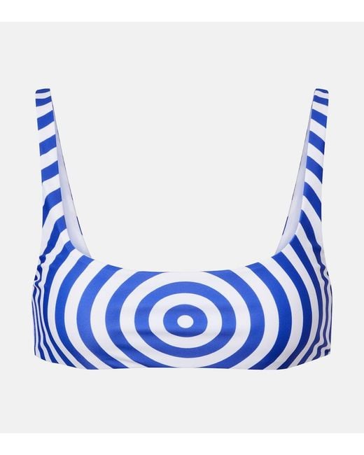 Jean Paul Gaultier Blue Printed Jersey Bra Top