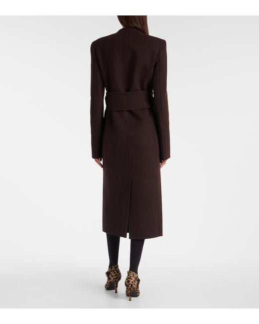 Khaite Black Jelson Wool Wrap Coat