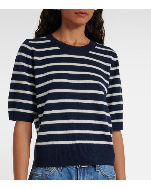 Veronica Beard Blue Shana Striped Cashmere Sweater