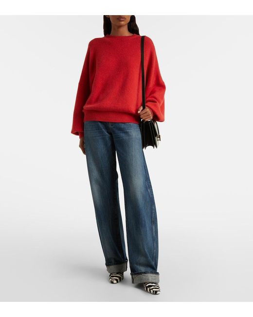 Khaite Red Margaux Cashmere Sweater